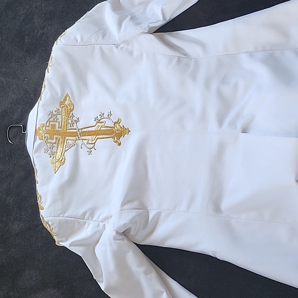 Met Gala Chadwick Boseman Inspired Men Suit White and Gold - Picture 5 of 16